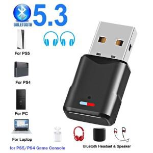 USB 블루투스 5.3 오디오 송신기 무선 어댑터 Macbook PC 노트북 PS4 Pro PS5 스위치 동글 수신기