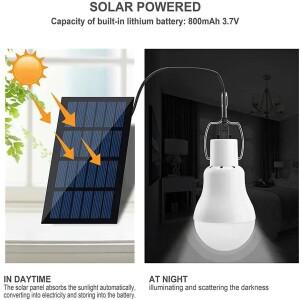 태양광 LED 야외 전구, 패널 충전식, 에너지 효율적인 5V USB 걸이형 정원 캠핑 램프