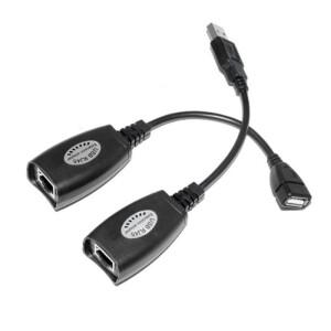 1쌍 USB to RJ45 LAN 이더넷 연장 케이블 어댑터 Cat5E/6 코드 컴퓨터 액세서리를 통한 50M 거리 확장기