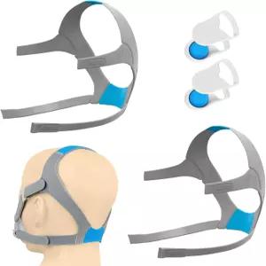 에어핏 F20 및 에어터치 F20용 2팩 교체 CPAP 헤드기어 풀페이스 마스크 4개의 강력한 마그네틱 클립 2개의