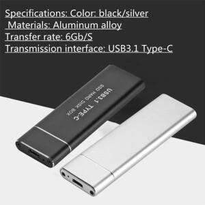 USB 3.1 Type-C to M.2 NGFF SSD 모바일 하드 디스크 박스 어댑터 카드 외장 케이스 (m2 SATA 2230/42/60