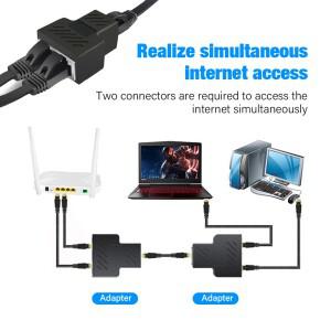 RJ45 분배기 1:2 이더넷 어댑터 인터넷 네트워크 케이블 연장기 커넥터 커플러 (PC TV 박스 라우터용) 고