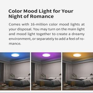 Yeelight 스마트 Led RGB 천장 조명 Wifi 24W Dimmable 2700K-6500K APP Homekit Mi home으로 초박형 음성