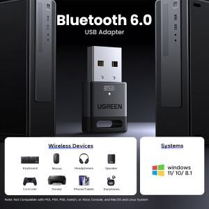 USB 블루투스 어댑터, PC 윈도우 11/10/8.1용 6.0 동글, 키보드/마우스용 수신기 및