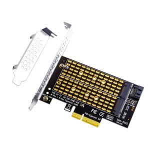 PCIE-M2 SSD 어댑터 M.2 NVME M 키-PCI Express 4.0 X4 + SATA B 라이저 카드(2230 2242 2260