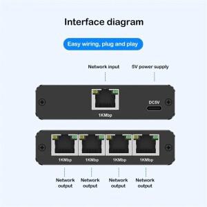 1000Mbps 1 in 4 Out 이더넷 어댑터 ~ 2/3/4 RJ45 LAN 인터넷 분배기 Cat 6 기가비트 스위치 (PC 노트북 T