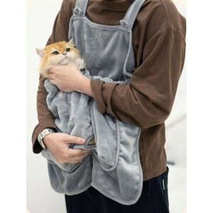 고양이 앞치마 포대기 털 띠 억제 안기 앞가방 미용 수건 묻음 강아지 스트랩