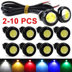 24810피스 18MM 자동차 독수리 눈 LED 전구 DRL COB 12V 6500K 밝은 흰색 주간 실행 안개 꼬리 백업 경고
