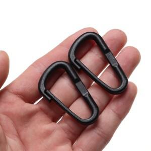 10pcs 검은 플라스틱 나일론 D Carabiner 야외 봄 스냅 클립 물병 후크 키 체인 등산 캠핑 하이킹 Quickdra