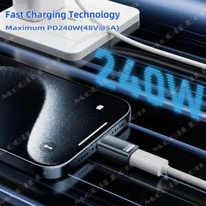 USB4 V2 90도 유형 C 각도 어댑터 80Gbps Thunderbolt 5 4 3 팔꿈치 240W 케이블 커넥터 MacBook Air 용