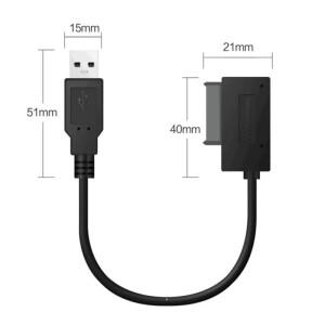 USB 어댑터 PC 6P+7P CD DVD Rom SATA to 2.0 컨버터 슬림라인 13핀 드라이브 케이블 노트북용)