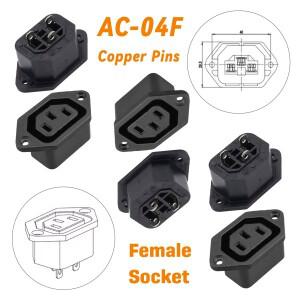 3핀 AC-04F IEC 암형 인렛 소켓 퓨즈 전원 커넥터 섀시 패널 장착용 10A 250V