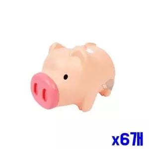 [셀러에이드]가볍고 튼튼한 팬시 돼지저금통 핑크 x6개 동전저금통