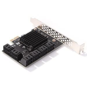 SA3112J PCIE 어댑터 2/6/12/16/20 포트 PCI-Express x1-sata 3.0 확장 카드 6Gbps 고속 애드온 X4 X8 X16