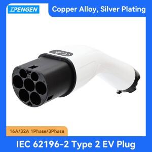 IPENGEN  2 EVs 남성 충전기 플러그 충전소에 연결 3상 32A IEC 62196-2 커넥터
