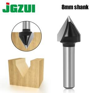 1pcs 8mm Shank60 우드 라우터 비트 스트레이트 엔드 밀 트리머 청소 플러시  코너 라운드 코브 박스 도구