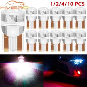 12410pcs 자동차 LED T10 COB 크리스탈 미니 소형 소형 전구 밝은 깜박이 RGB 통관 번호판 신호등 돔 독서