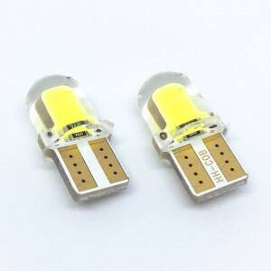 2X 자동 T10 LED W5W 슈퍼 밝은 턴 사이드 램프 전구 화이트 194 168 501 COB 실리콘 쉘 조명 12V
