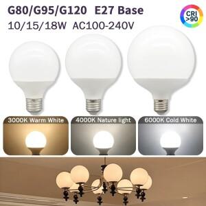 에너지 절약 G80 G95 G120 E27 LED 전구 10W 15W 18W 120LMW AC 220V CRI90 글로벌 라이트 Lampada Ampoule