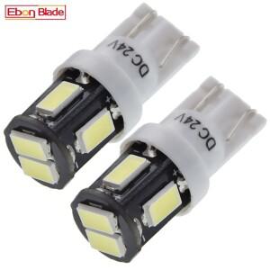 2Pcs 24V 볼트 트럭 T10 194 168 W5W 자동차 LED 전구 5630 6SMD 흰색 6000K 사이드 웨지 마커 클리어런스