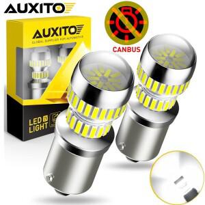 AUXITO 2개입 캔버스 BA15S P21W LED 전구 자동차 라이트 1156 BAY15D 후진등 T20 7443 미등 주차등