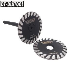 DT-DIATOOL 미니 다이아몬드 톱날 탈착식 6mm 생크 터보 커팅 디스크 화강암 석 콘크리트 그라인딩 휠용 세