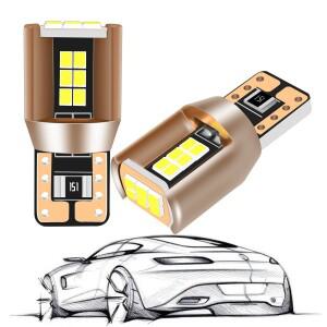 2Pcs  T10 W5W 슈퍼 밝은  LED 자동차 주차 조명 웨지 턴 사이드 전구 Canbus 인테리어 독서 돔 램프 12V