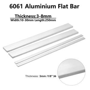 1/2pcs 6061 알루미늄 스틸 솔리드 메탈 직사각형 플랫 바 막대 강판 스트립 길이 250mm