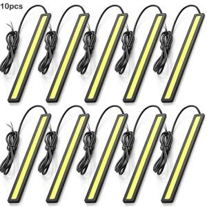 10 조각 슈퍼 밝은 LED COB 안개 주간 러닝 라이트 17cm 방수 12V 6500K 자동차 조명 인테리어 링 바 램프