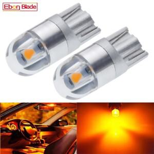 24피스 T10 W5W 5w5 LED 전구 3030 SMD t 168 자동차 액세서리 통관 조명 독서 램프 12V 앰버 옐로우 오렌