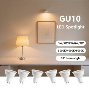 1-10pcs 3-9W LED 전구 빛 38도 스팟 GU10 Lamparas Luces Led Hitacion 깜박임 없음 램프 드로잉 룸에 대