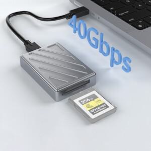 CFexpress B 타입 카드 리더기, USB 4.0 Thunderbolt4-Compatible, 40Gbps CF 메모리 안드로이드, 윈도우,