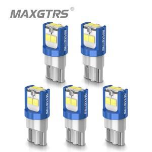 MAXGTRS 5x194 168 T10 LED W5W 전구 3030 DRL 자동차 사이드 마커 주차 폭 인테리어 돔 라이트 독서 램프