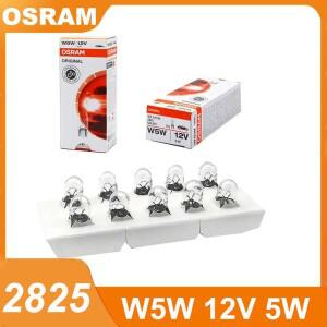 OSRAM T10 W5W 12V W2.1x9.5d 2825 원래 자동차 인테리어 조명 표준 방향 지시등 노란색 할로겐 전구 10 개