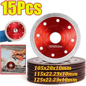 1-15개 다이아몬드 톱날 105/115/125mm 절단 디스크 블레이드 앵글 그라인더용 도자기 세라믹 화강암 석 타