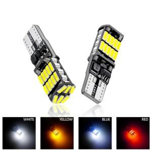 2개입 초고휘도 T10 W5W LED 전구 캔버스 12V24V 노란색 녹색 흰색 자동차 실내등 트렁크 번호판등