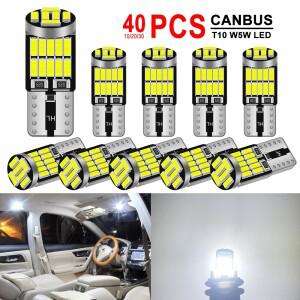 10-40개 CANBUS 오류 없음 T10 W5W LED 전구 자동차 실내등 도어 맵 트렁크 번호판등 12V 26SMD 400LM 6500