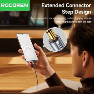 Rocoren 헤드폰 TV 박스 노트북 컴퓨터 PC용 Aux 오디오 케이블, 수-수 어댑터 코드 와이어, 하이파이 스