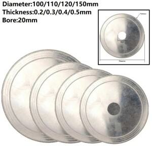 1pc 다이아몬드 커팅 디스크 20mm 보어 슈퍼 얇은 톱 블레이드 휠 유리 스톤 앰버 보석 절단 100/110/120/1