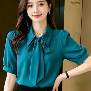 708090 여름 면접복장 블라우스 구김없는 데일리 반팔 셔츠 여성용