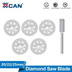 XCAN 5개입 8홀 다이아몬드 절단 디스크 20/22/25mm 미니 원형 톱날 연마 휠 (드레멜 로터리 공구용 맨드릴