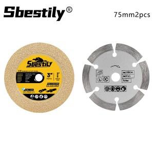 2pcs 75mm 다이아몬드 커팅 디스크 3 스톤 휠 유리 톱 블레이드 메탈 목재 세라믹 Pvc 콘크리트 철근 절단