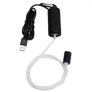 아쿠아리움 에어 펌프 미니 USB 어항 산소 휴대용 초침묵 에어레이터 에너지 절약형 버블러, 스톤 및 싱글 콘센트 실리콘 튜브 1W