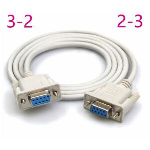 DB9 직렬 암-암 Rs232 rs-232 Com 2-3/3-2 크로스 와이어 케이블 1.5M(5FT)