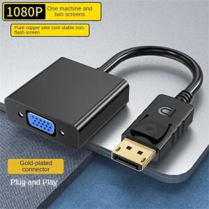 DP To VGA 고화질 변환기 DisplayPort  구리 스트립 칩 노트북 컴퓨터 TV 모니터용 1080P 비디오 어댑터