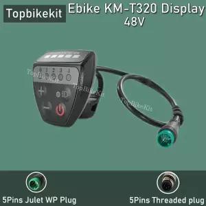 KING-계량기 전기 자전거용 LED 디스플레이 속도 계기판 5 핀 방수 플러그 48V T320