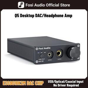 Fosi Audi 호환o Q5 DAC 변환기 USB 디지털-아날로그 어댑터 ESS9018K2M 디코더 및 헤드폰 앰프 미니 스테