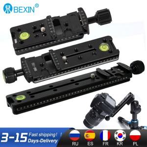 슬라이드 레일 RRS 긴 퀵 릴리스 플레이트 클램프 Arca 스위스 삼각대 카메라 볼 헤드 용 초점 줌 렌즈 지