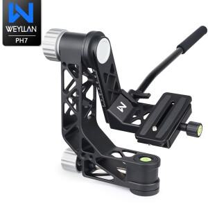 WEYLLAN PH7 전문 짐벌 카메라 삼각대 모노포드 호환 헤드 720 파노라마 DSLR 렌즈 망원경 Arca-Swiss QR