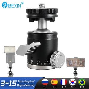 BEXIN K19 미니 콜드 슈 볼 헤드 듀얼 사용 1/4 나사 알루미늄 스틸 카메라 폰 스피드 라이트 삼각대 셀카
